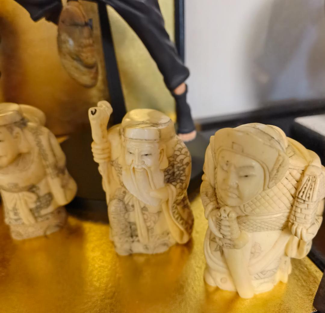 七福神 象牙调 在銘 古美術 骨董 根付