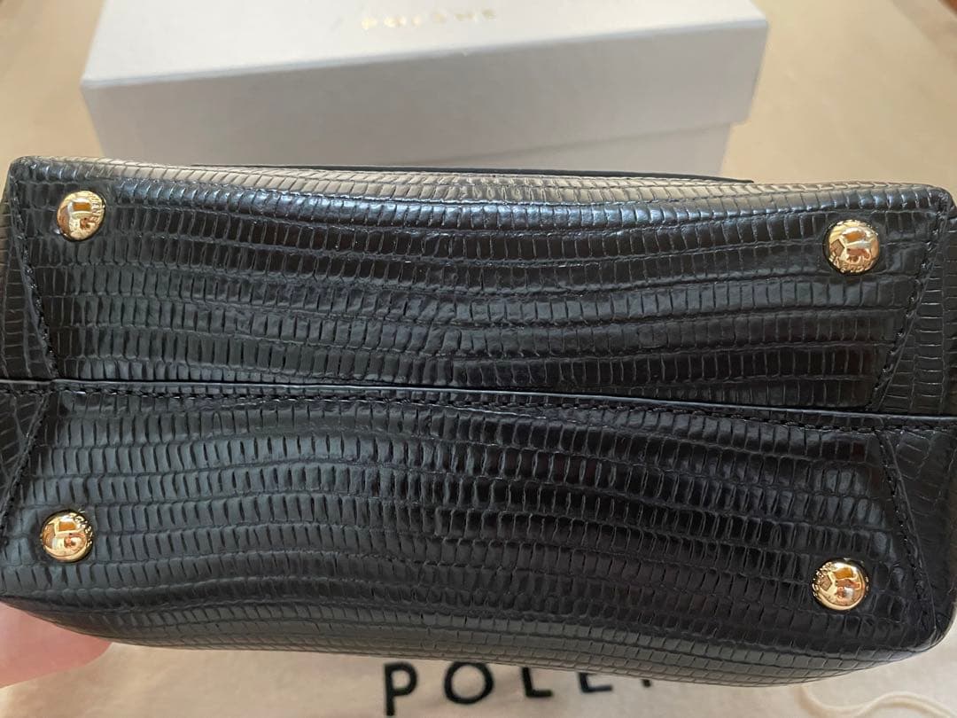 POLÈNE numero un nanoクロコ型押しレザー ショルダーバッグ