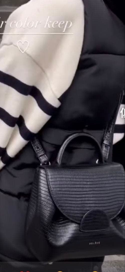 POLÈNE numero un nanoクロコ型押しレザー ショルダーバッグ