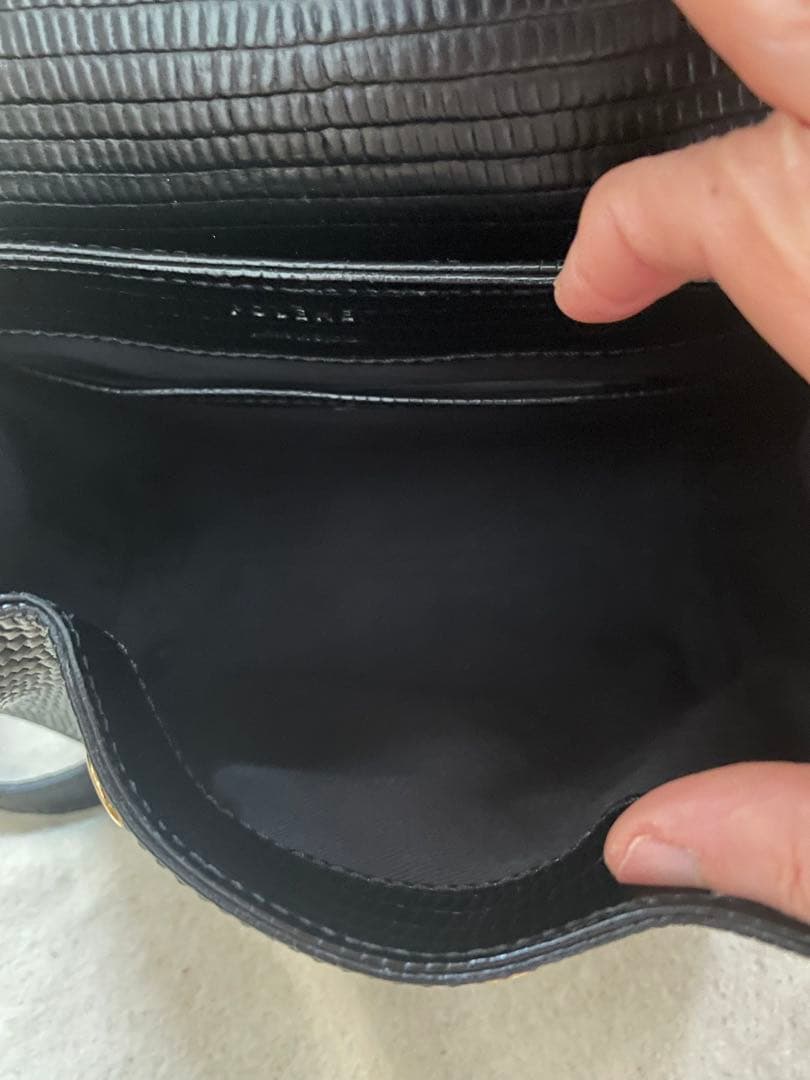 POLÈNE numero un nanoクロコ型押しレザー ショルダーバッグ