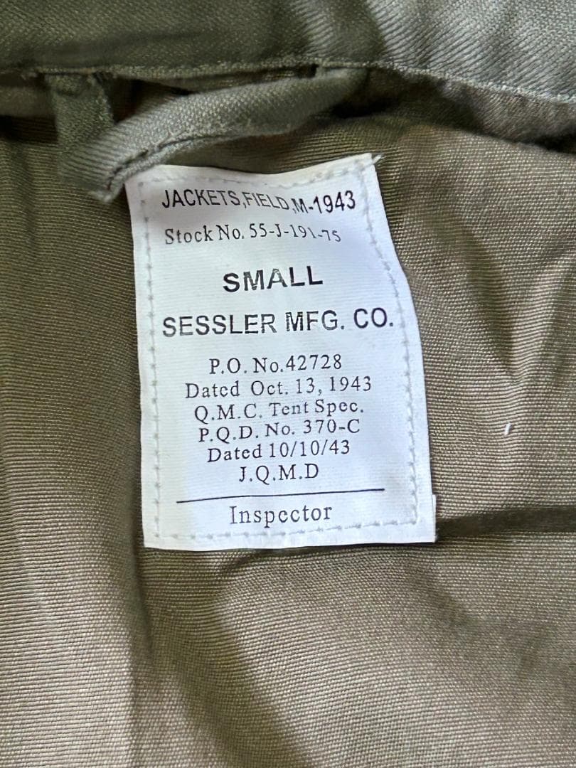 M1943 FIELD JACKET 　M43フィールドジャケット