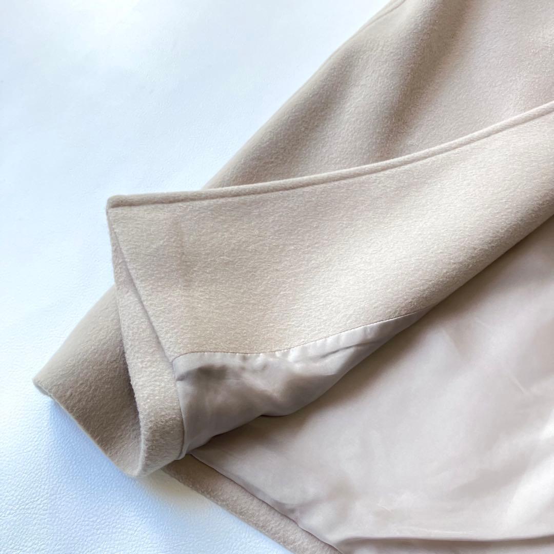 極美品 エイチ BY 7.9万円 ライトメルトンコート ライトベージュ ゆったり