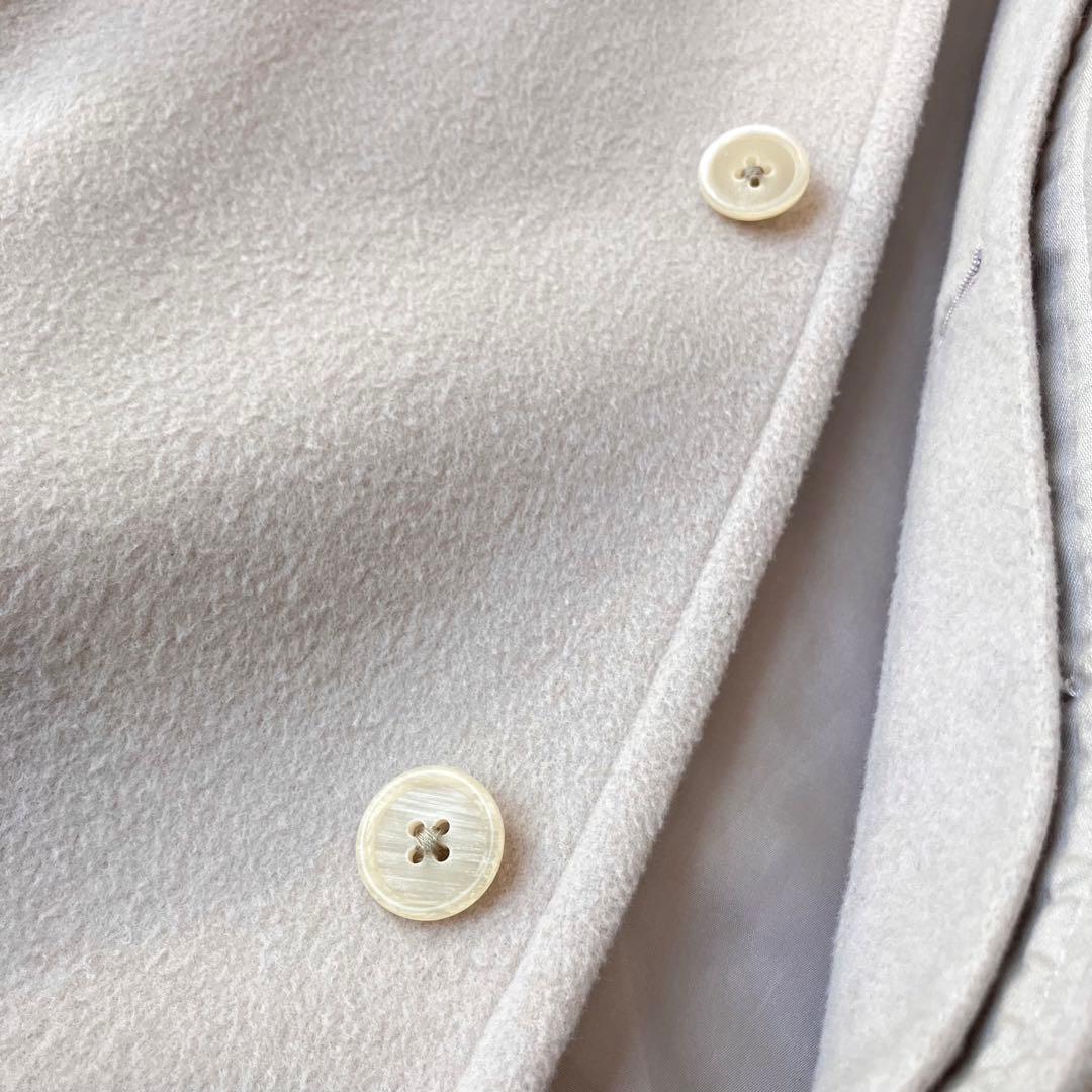 極美品 エイチ BY 7.9万円 ライトメルトンコート ライトベージュ ゆったり