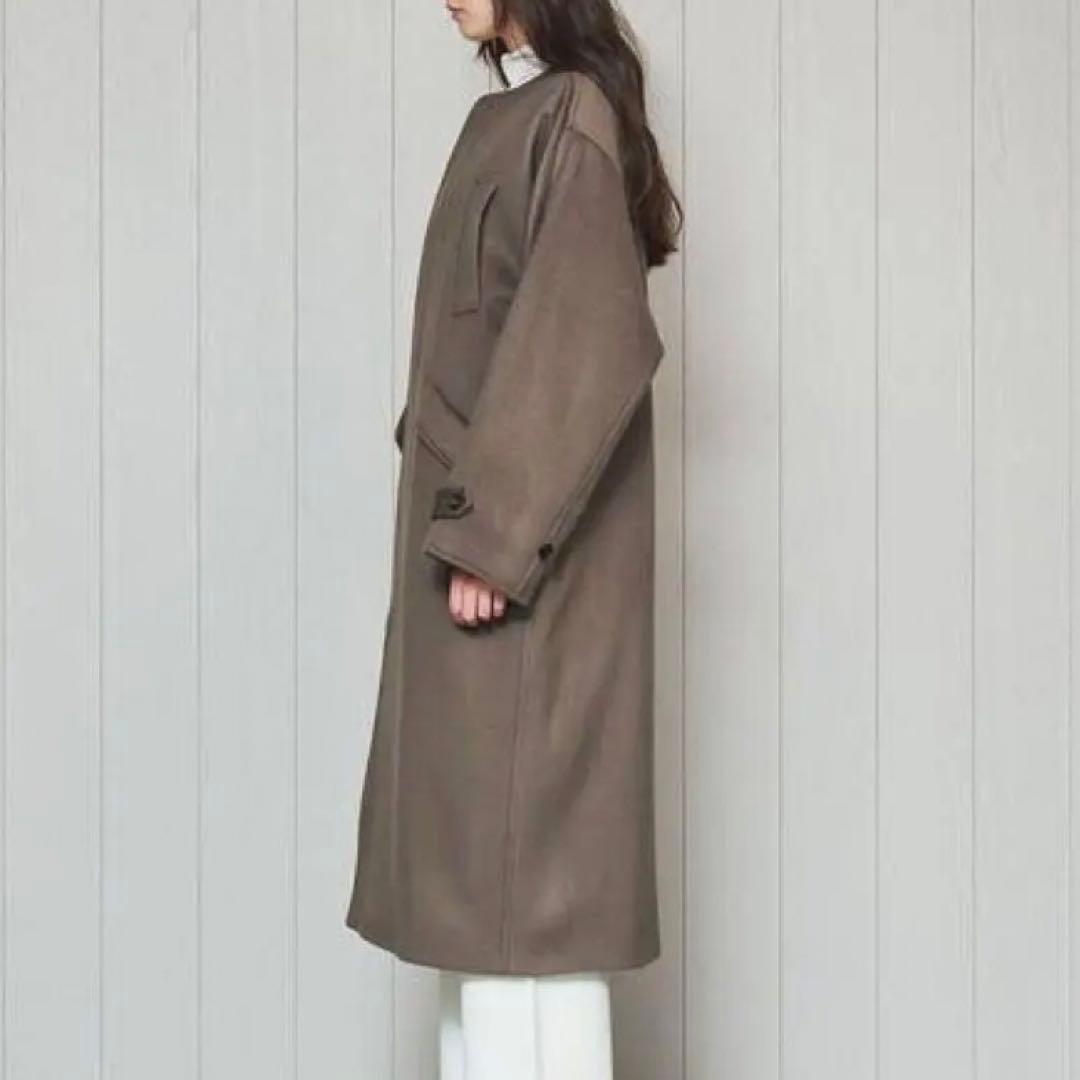 極美品 エイチ BY 7.9万円 ライトメルトンコート ライトベージュ ゆったり