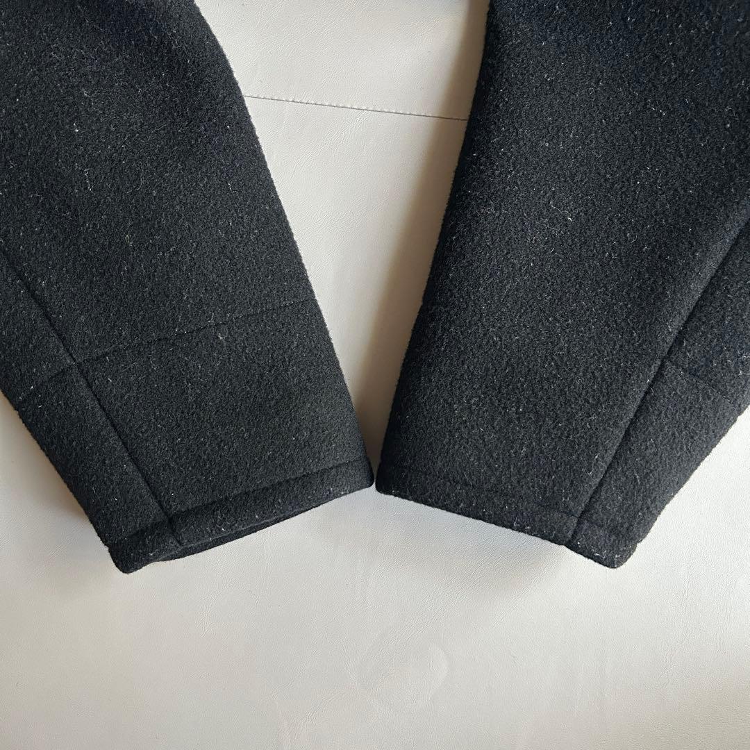 HYKE メルトンウール 比翼チェスターコート ブラック サイズ1