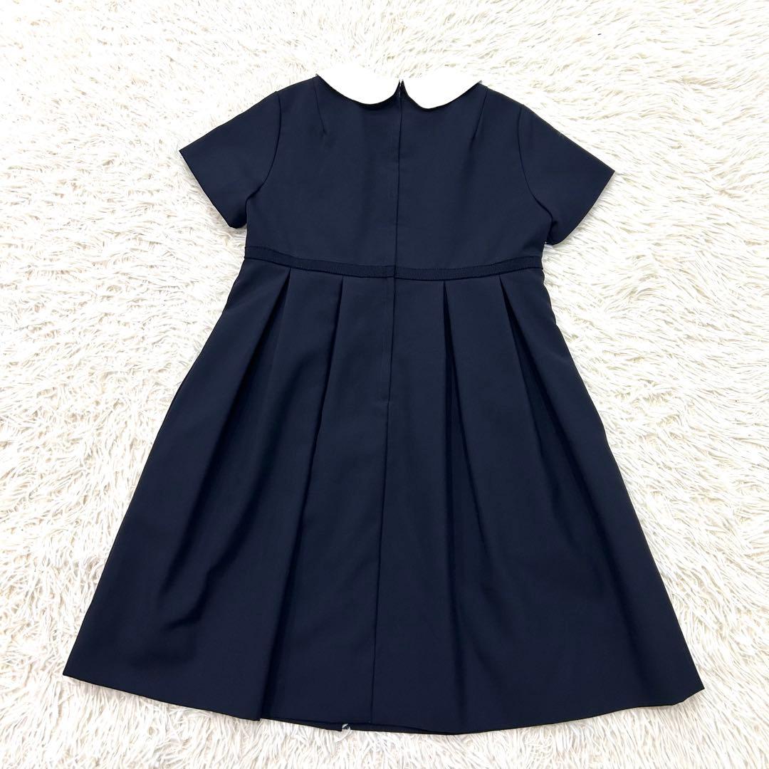 現行品✨familiar 半袖ワンピース フォーマル ネイビー 受験 120