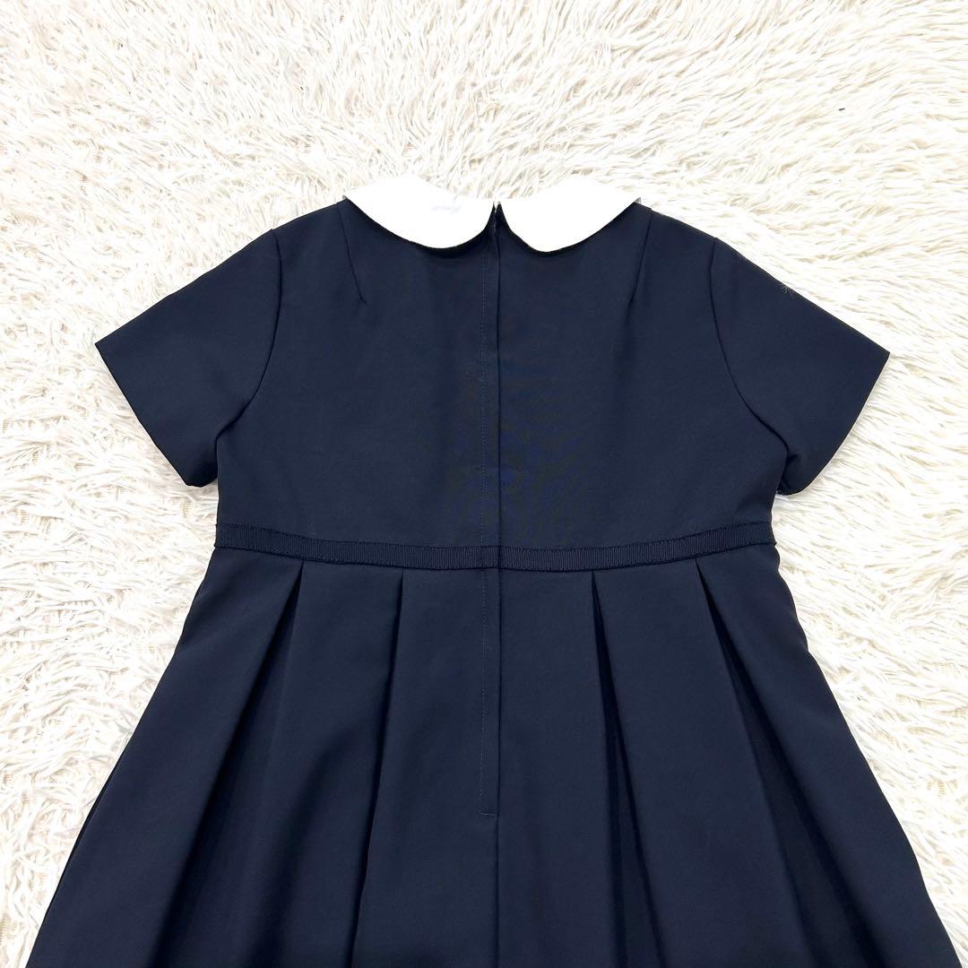 現行品✨familiar 半袖ワンピース フォーマル ネイビー 受験 120