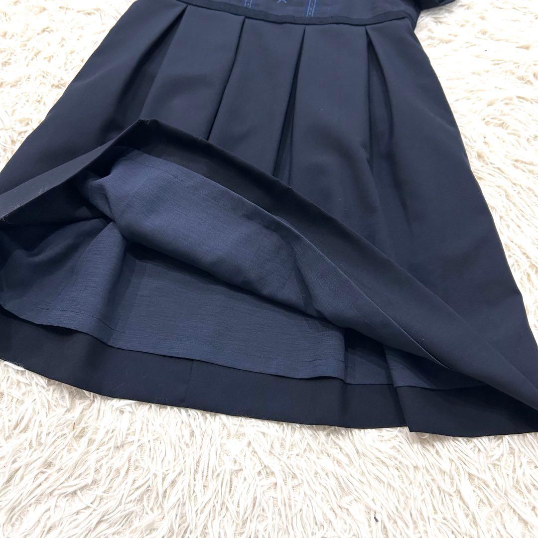 現行品✨familiar 半袖ワンピース フォーマル ネイビー 受験 120