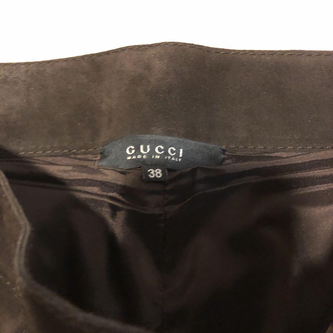 GUCCI スエードレザーパンツ　ブラウン　トムフォード期