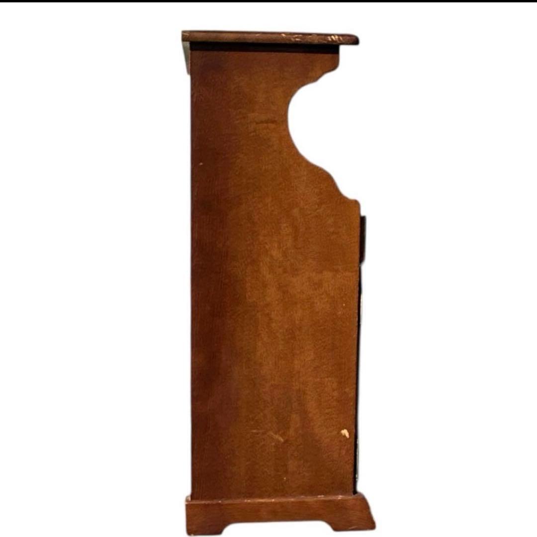 80sカリモク コロニアル観音扉 カントリーキャビネット電話台 ブラウン