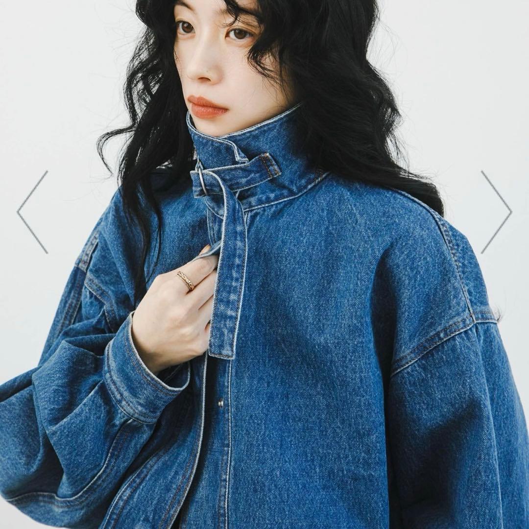 KBF 2WAYカラーデニムブルゾン L.BLUE