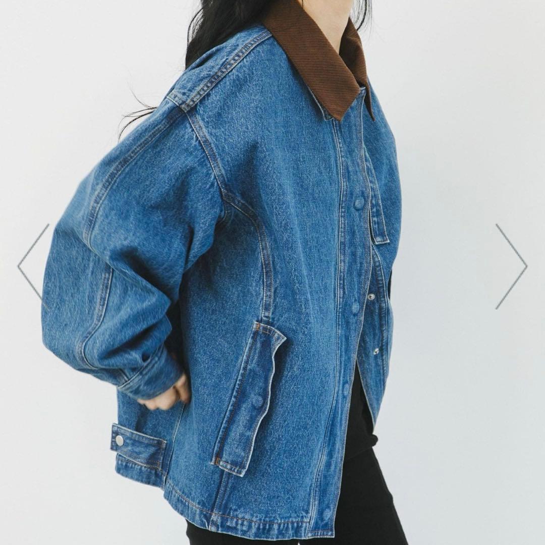 KBF 2WAYカラーデニムブルゾン L.BLUE