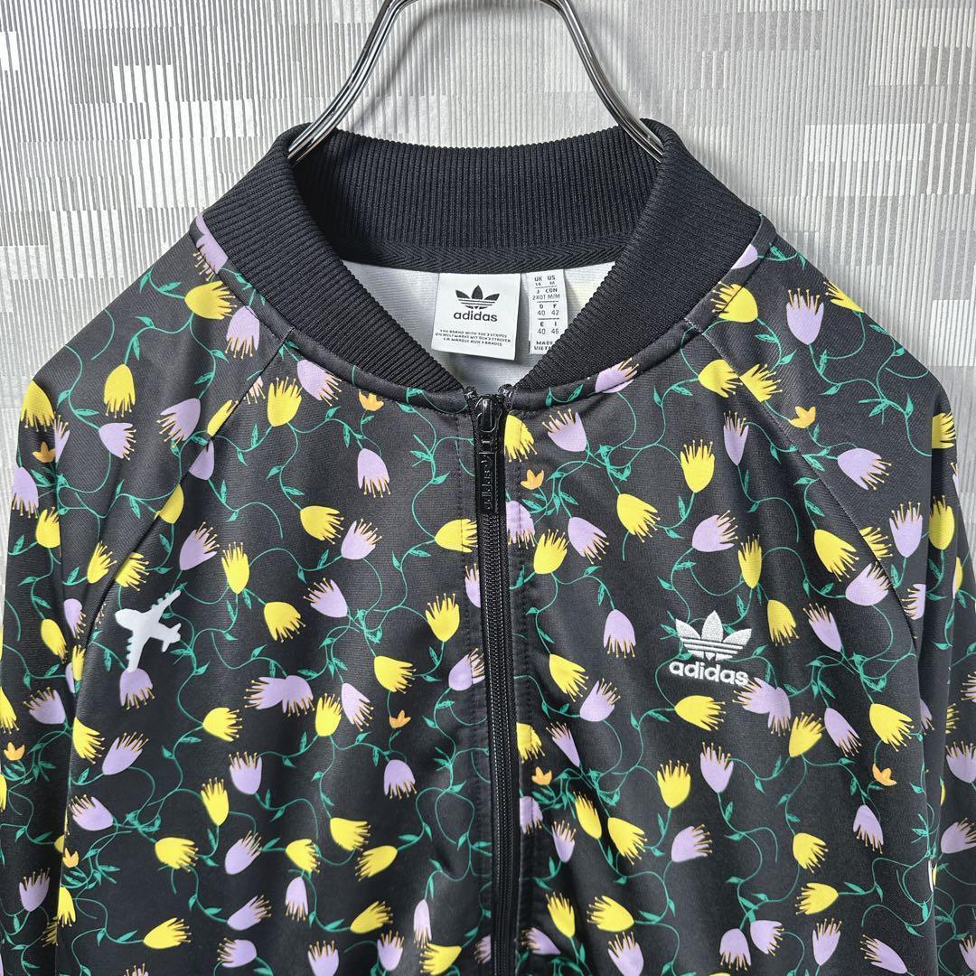 日本未発売 美品 アディダス 花柄 総柄 刺繍 レディース トラックジャケット