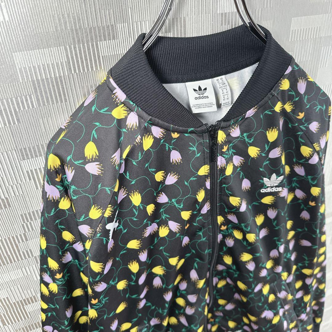 日本未発売 美品 アディダス 花柄 総柄 刺繍 レディース トラックジャケット