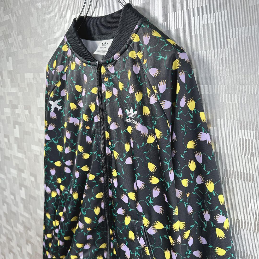 日本未発売 美品 アディダス 花柄 総柄 刺繍 レディース トラックジャケット