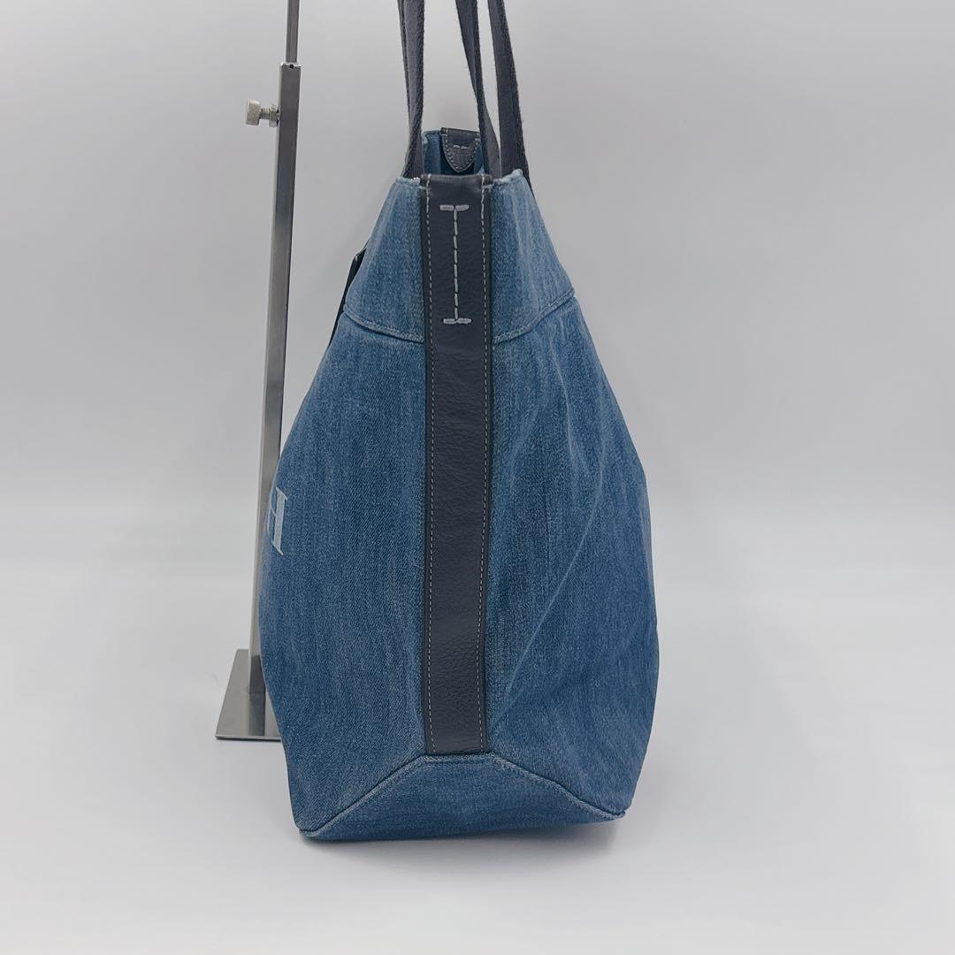 【極美品】コーチ キャンバス デニムトートバッグ デニム 馬車ロゴ A4