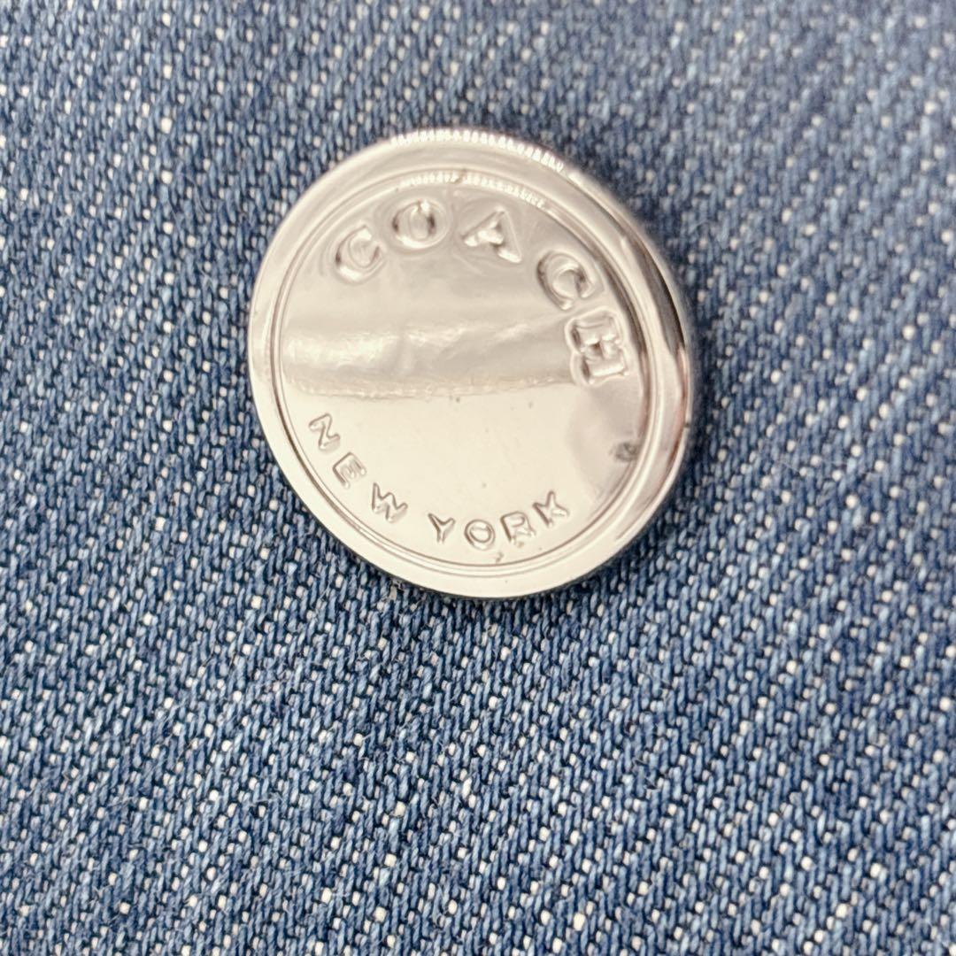 【極美品】コーチ キャンバス デニムトートバッグ デニム 馬車ロゴ A4