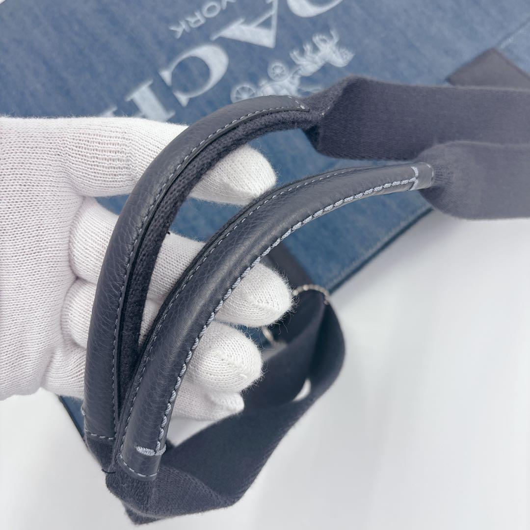 【極美品】コーチ キャンバス デニムトートバッグ デニム 馬車ロゴ A4