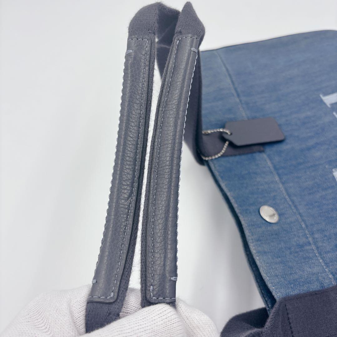 【極美品】コーチ キャンバス デニムトートバッグ デニム 馬車ロゴ A4