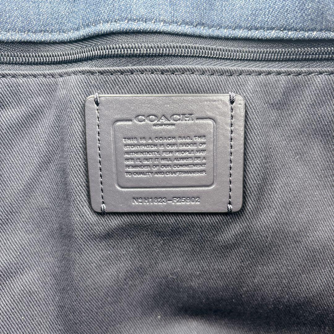 【極美品】コーチ キャンバス デニムトートバッグ デニム 馬車ロゴ A4