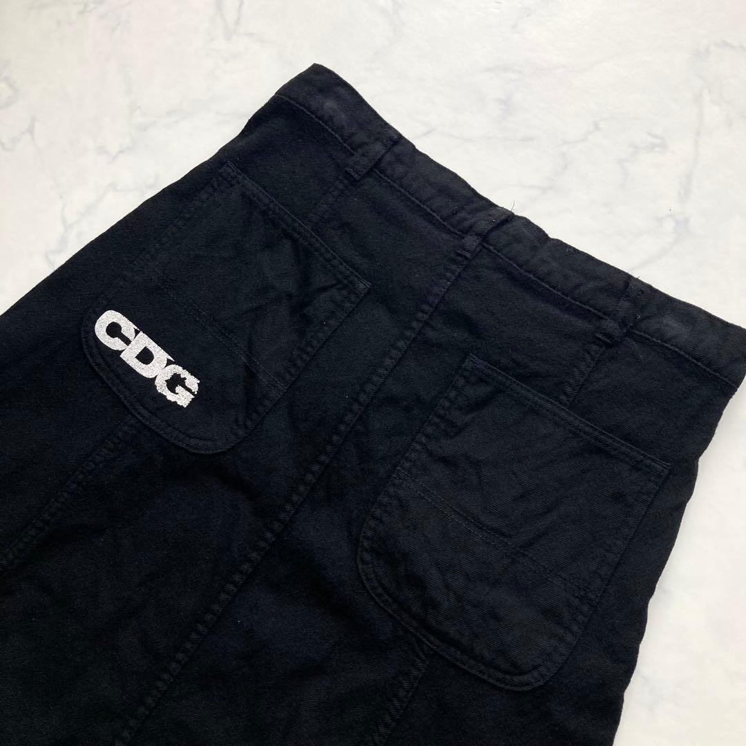 CDGコムデギャルソン サルエルパンツ 黒 ロゴ