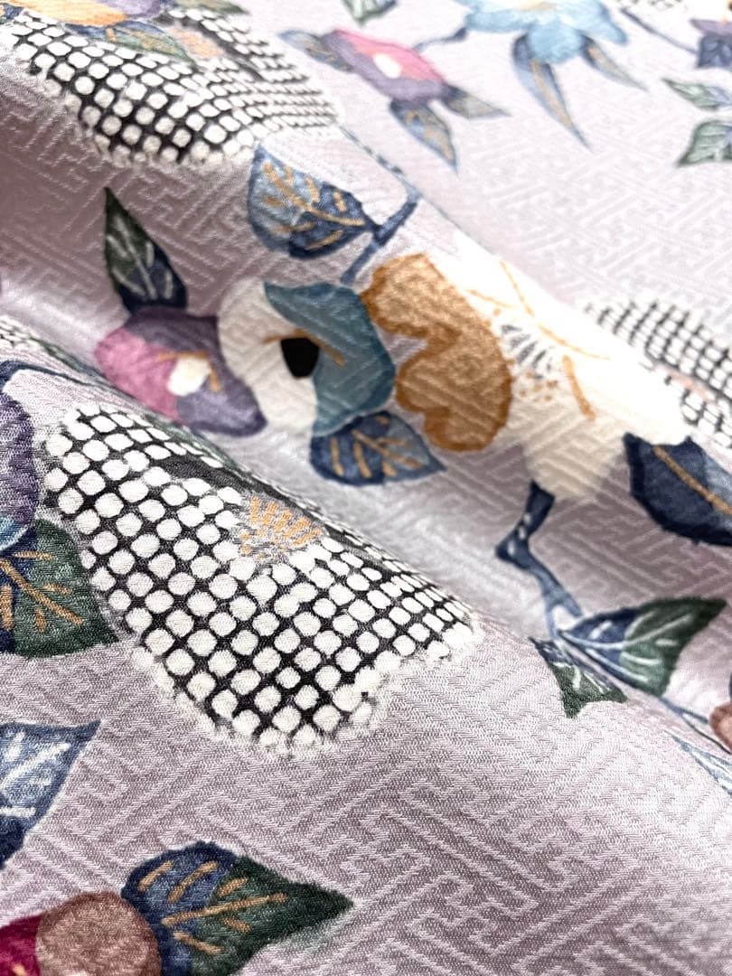 染め 九寸名古屋帯 牡丹鼠色