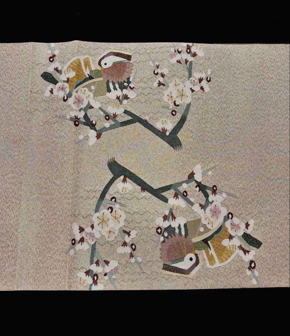 【未使用品】袋帯 高級な綴れ織 鴛鴦 両面織 六通 リバーシブル