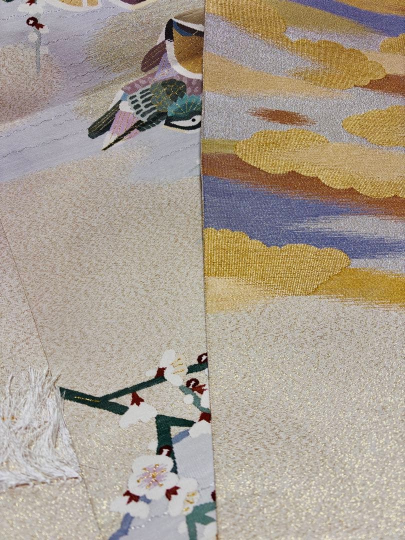 【未使用品】袋帯 高級な綴れ織 鴛鴦 両面織 六通 リバーシブル