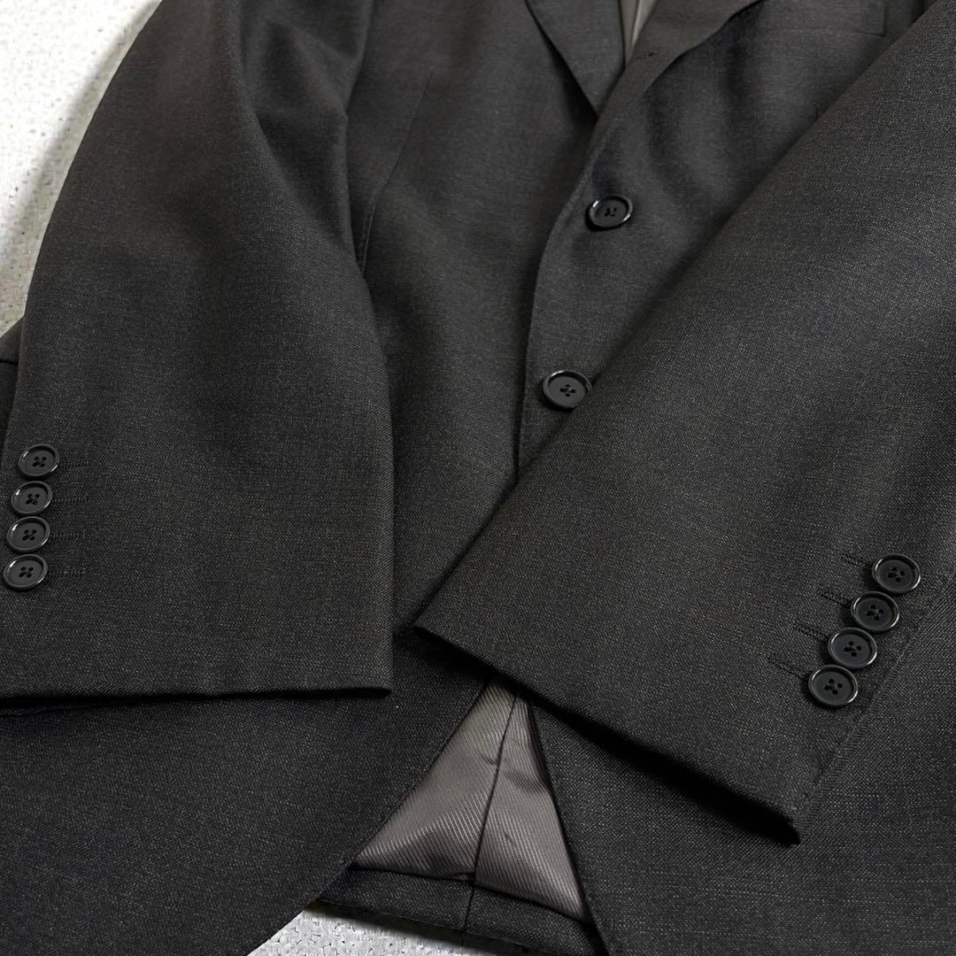 美品 ビームスエフ 最高級仕立て スーツ セットアップ チャコールグレー 46