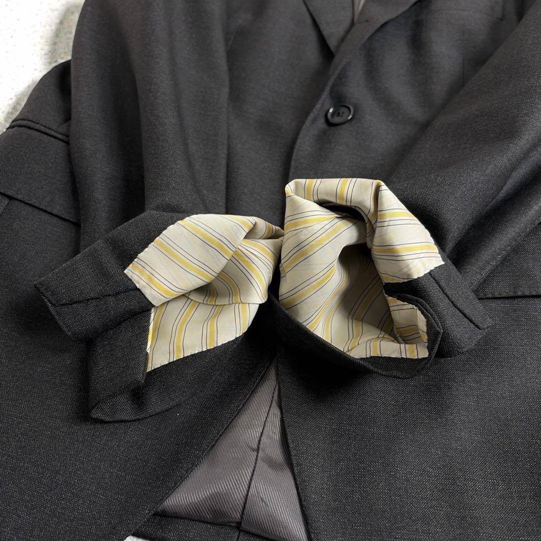 美品 ビームスエフ 最高級仕立て スーツ セットアップ チャコールグレー 46