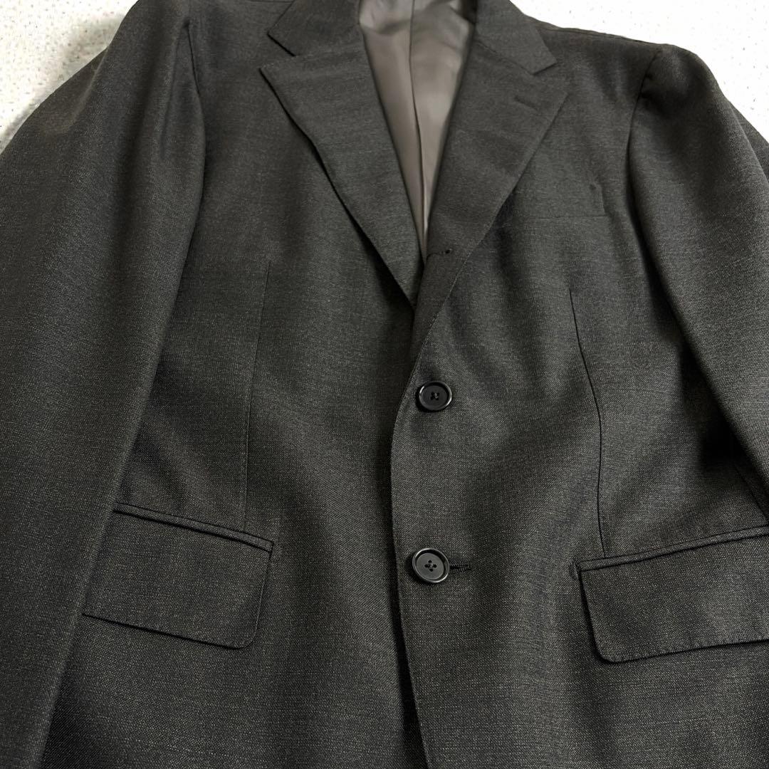 美品 ビームスエフ 最高級仕立て スーツ セットアップ チャコールグレー 46
