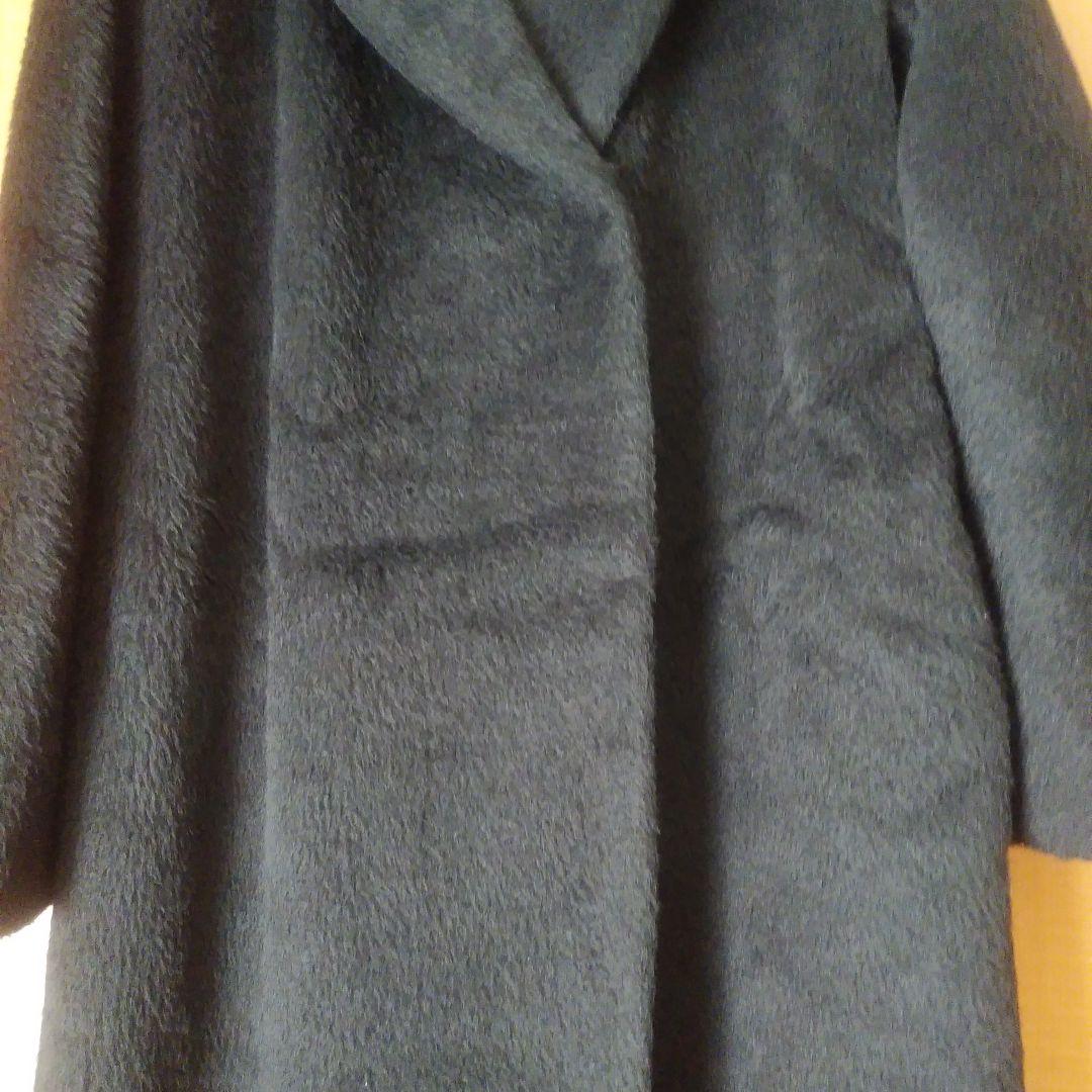 メル　た394✨️超美品！ヨシエイナバアルパカ裏地絹軽いブラックロング 9