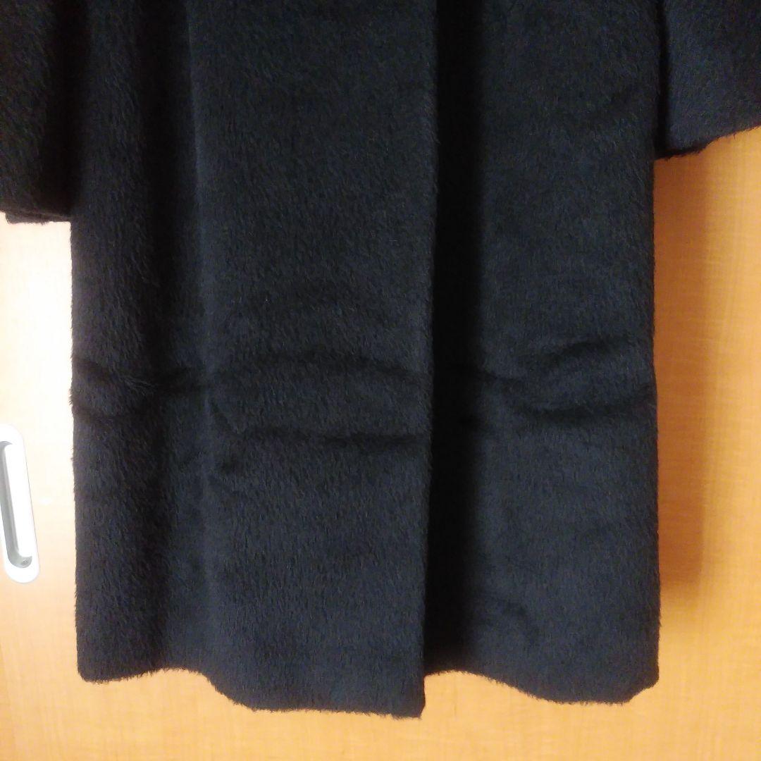 メル　た394✨️超美品！ヨシエイナバアルパカ裏地絹軽いブラックロング 9