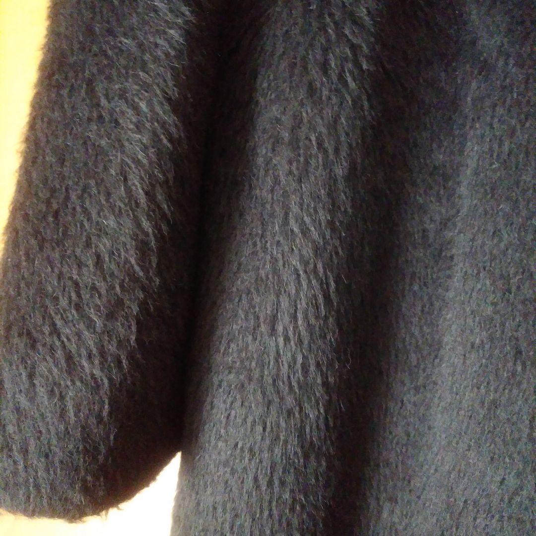 メル　た394✨️超美品！ヨシエイナバアルパカ裏地絹軽いブラックロング 9