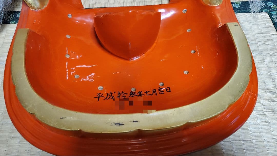 専用特製ケース付　山形県　置賜　黒獅子　獅子舞い　獅子頭