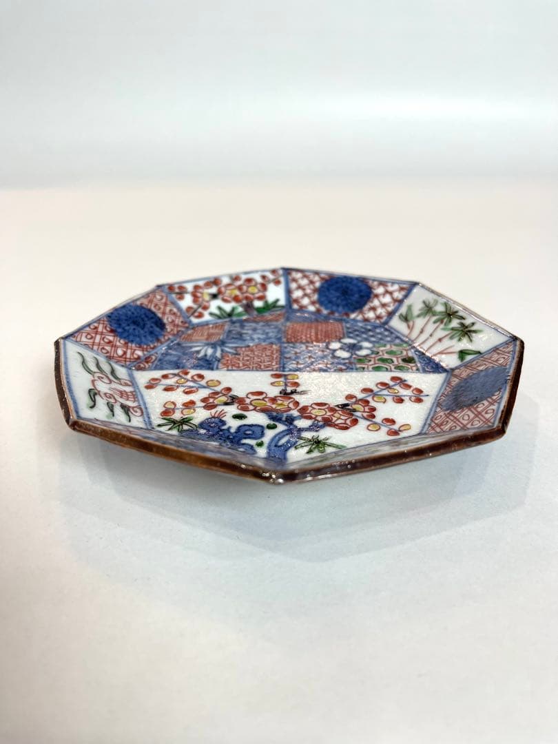 九谷焼　名匠　須田菁華　色絵　祥瑞松竹梅文皿