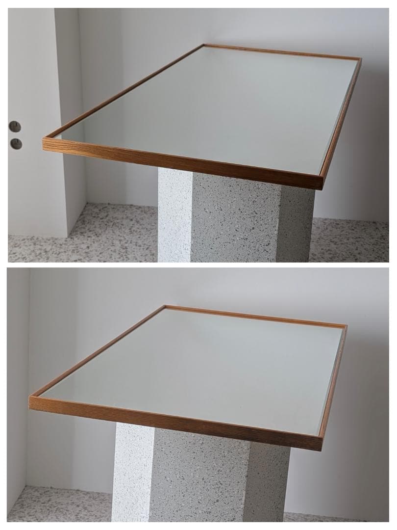 ビンテージ アノニマス ウッドフレーム ウォールミラー 立て掛け鏡 北欧 美品