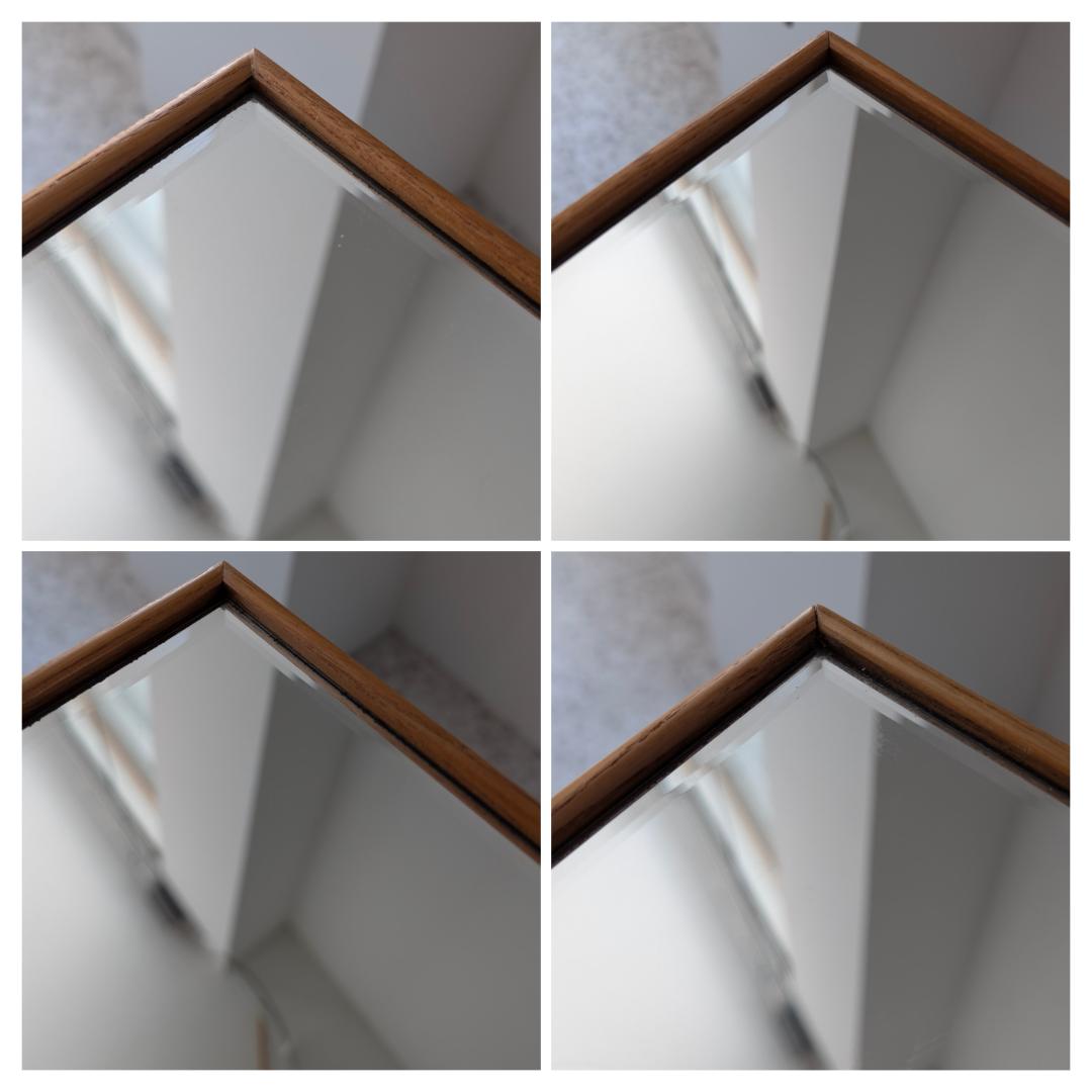 ビンテージ アノニマス ウッドフレーム ウォールミラー 立て掛け鏡 北欧 美品