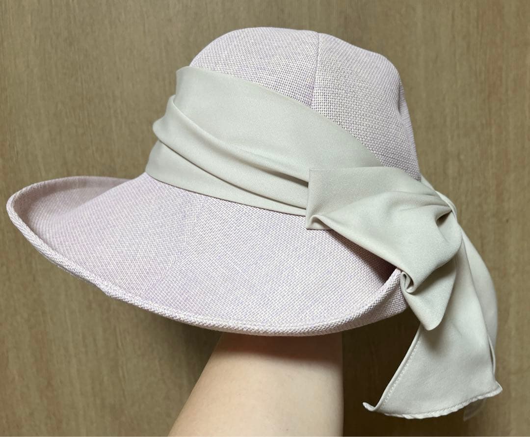 カシラ 帽子　夏　ピンク　リボン　未使用品