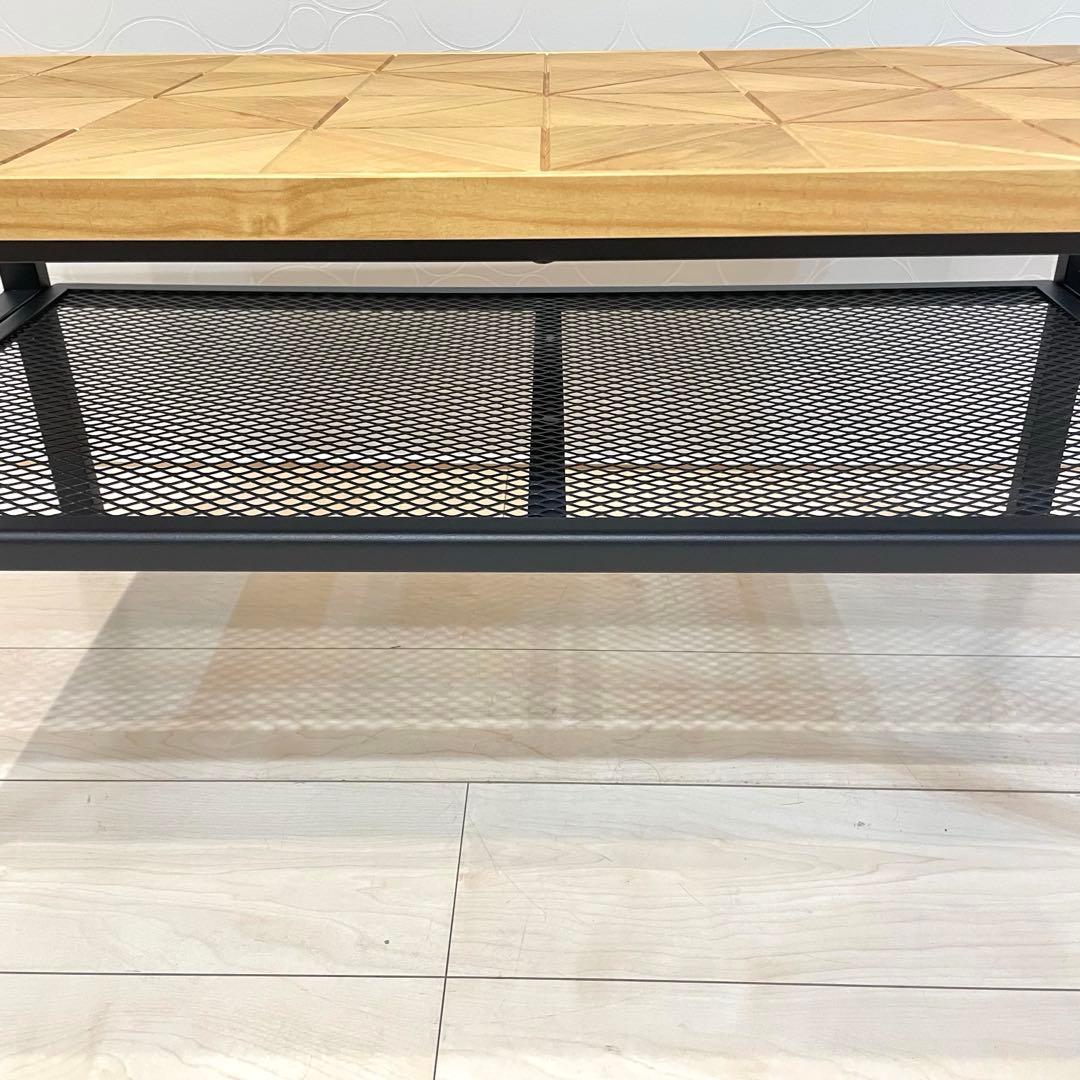 【美品】Kaleido センターテーブル KACT-90 天然木×アイアン