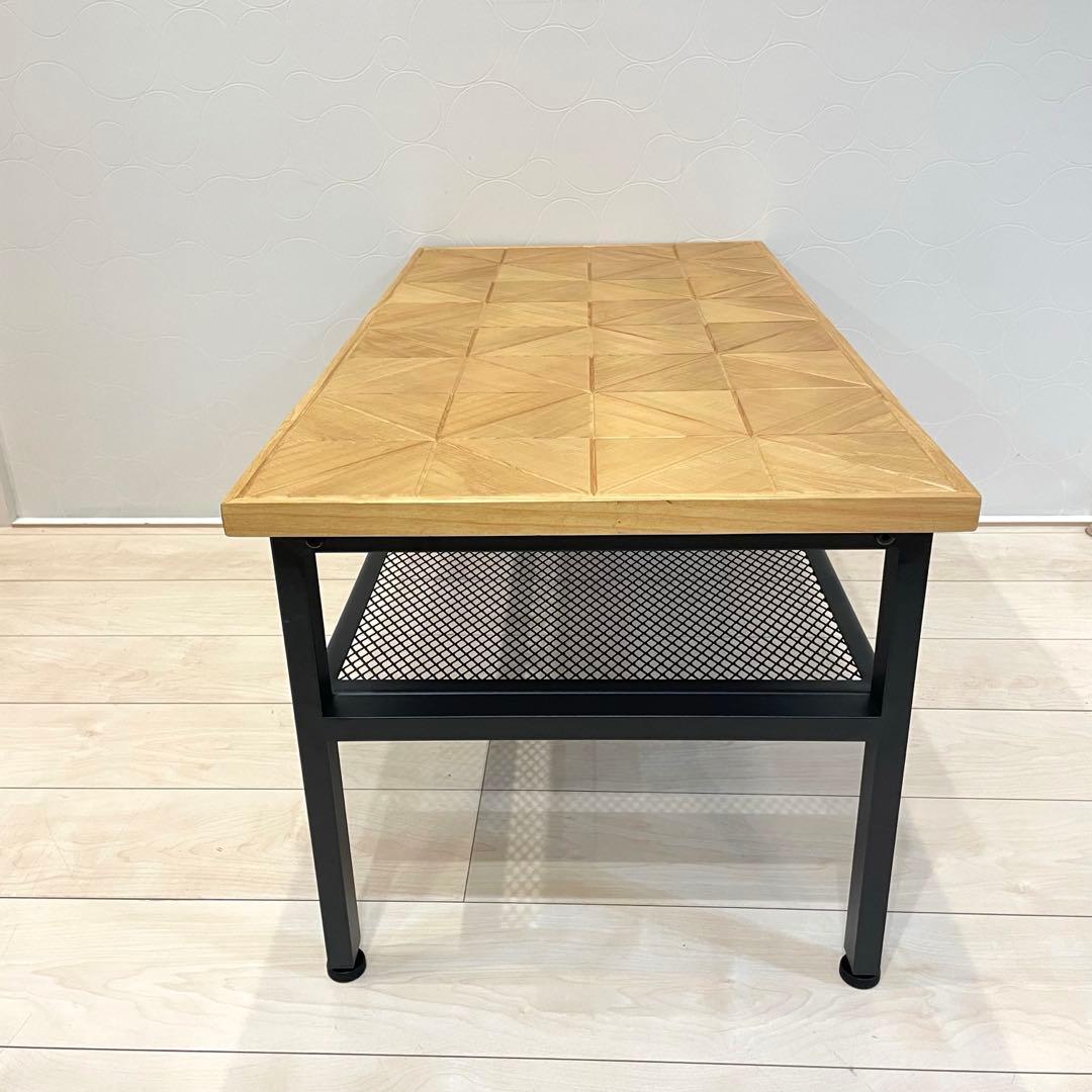 【美品】Kaleido センターテーブル KACT-90 天然木×アイアン