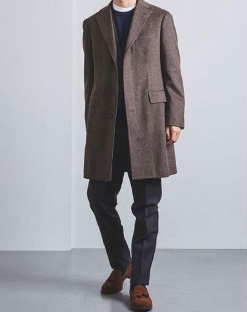 UNITED ARROWS チェスターコート ブラウン ハウンドトゥース