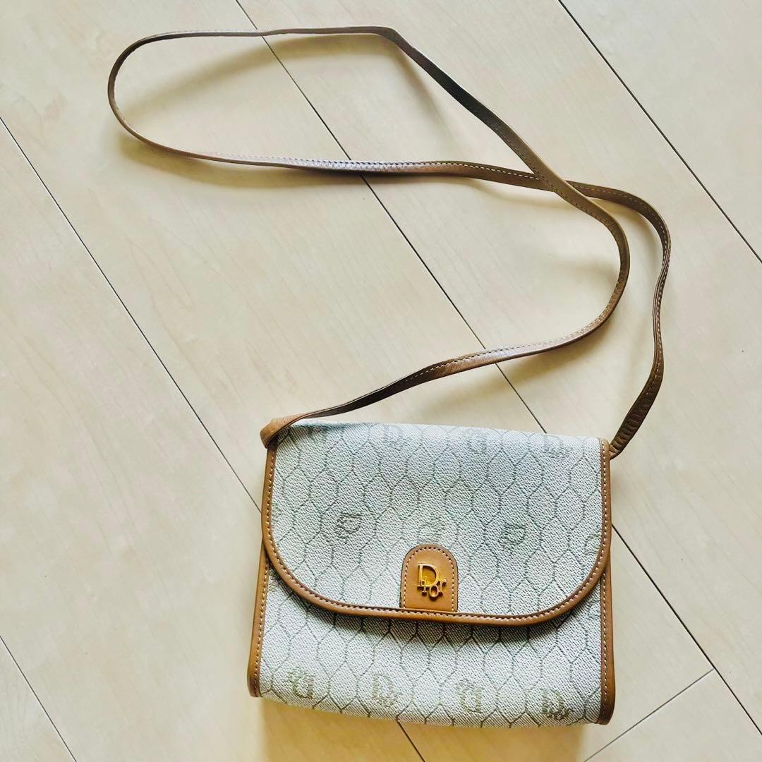 美品 クリスチャンディオール ショルダーバッグ ハニカム ロゴ総柄