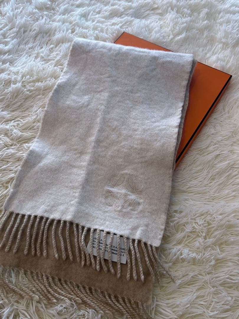 LOEWE ロエベ マフラー カシミヤ混 ベージュ
