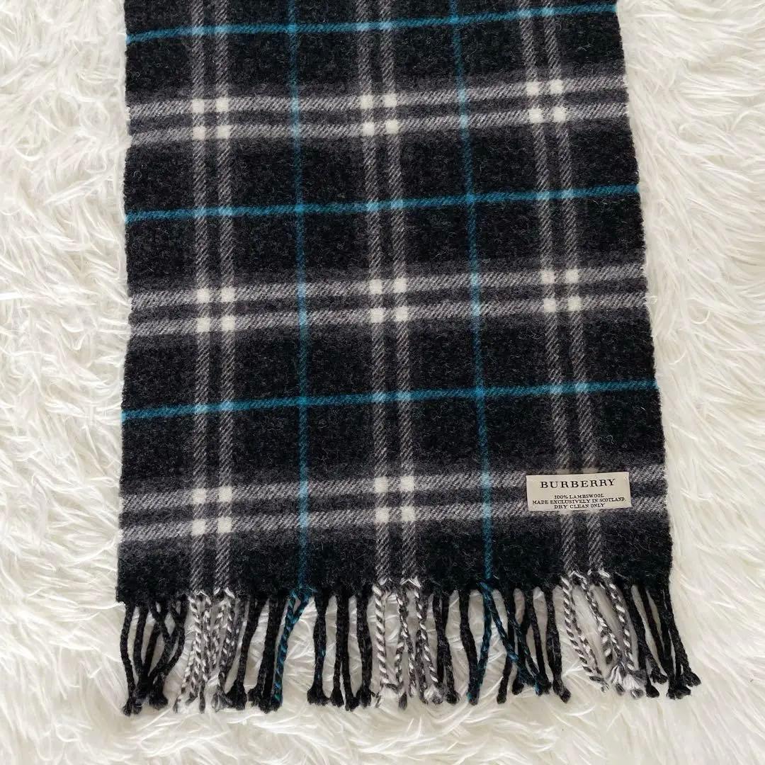 希少カラー✨【バーバリー】ウール100% マフラー チェック スコットランド製