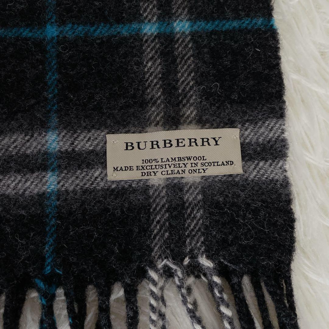 希少カラー✨【バーバリー】ウール100% マフラー チェック スコットランド製