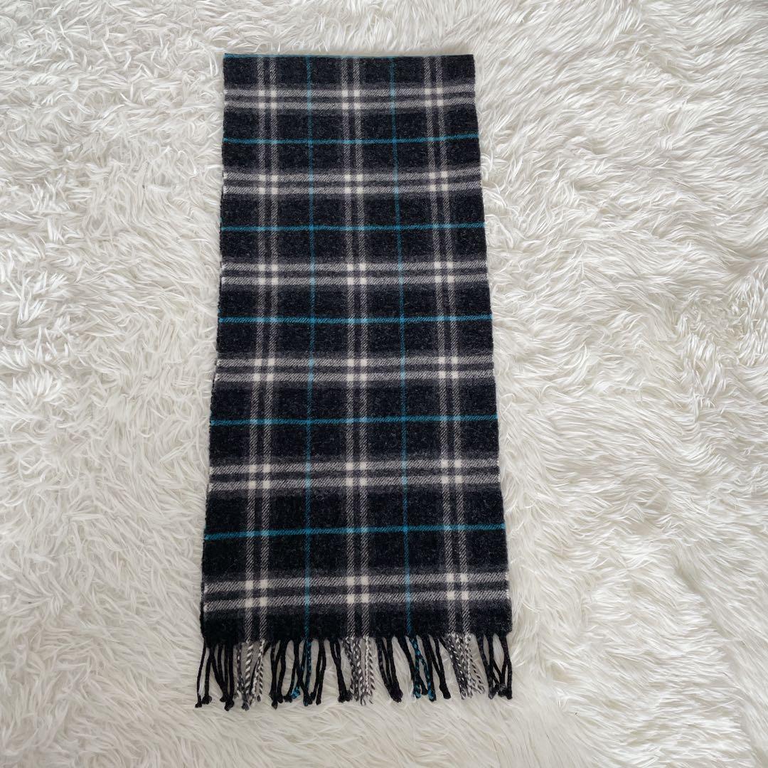 希少カラー✨【バーバリー】ウール100% マフラー チェック スコットランド製