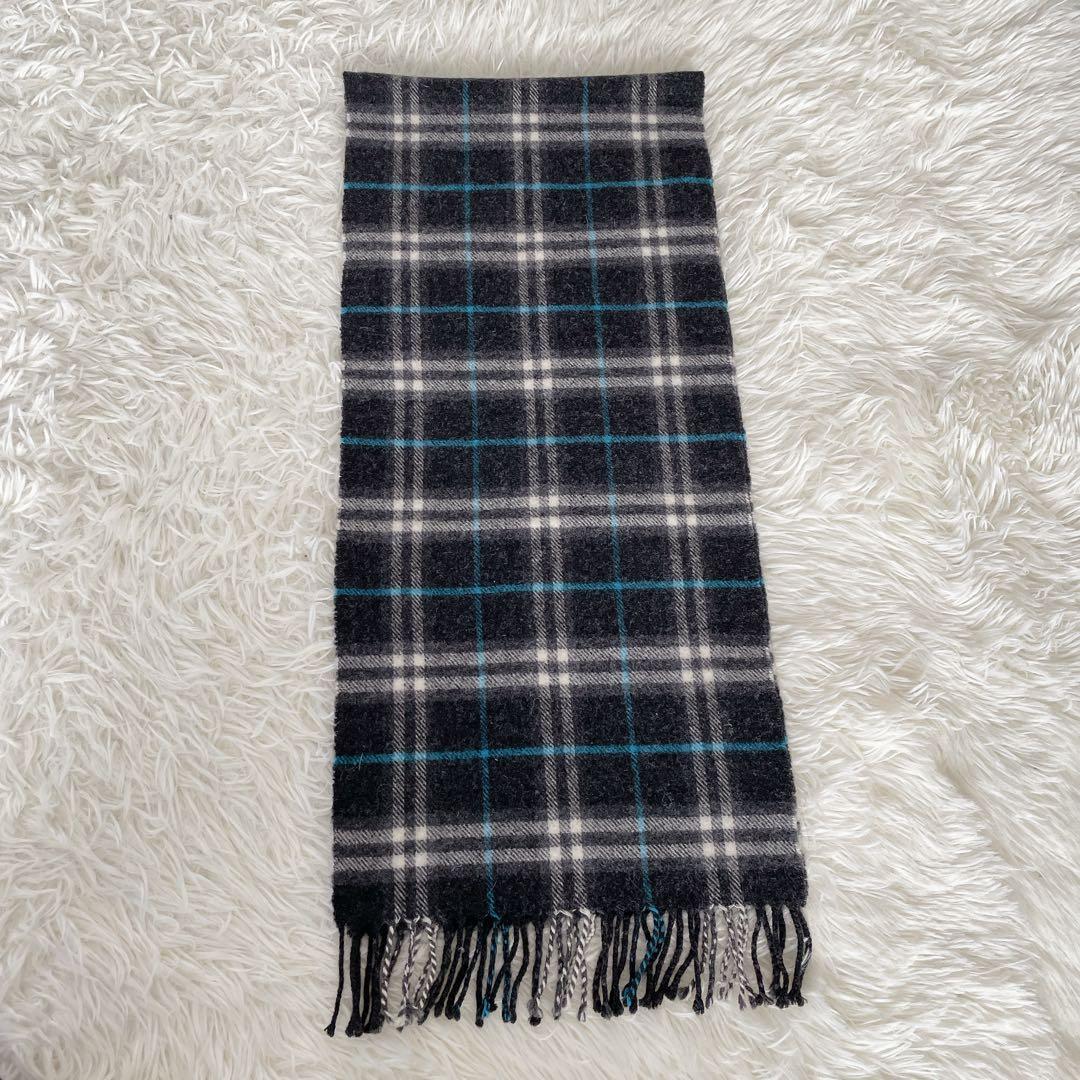 希少カラー✨【バーバリー】ウール100% マフラー チェック スコットランド製