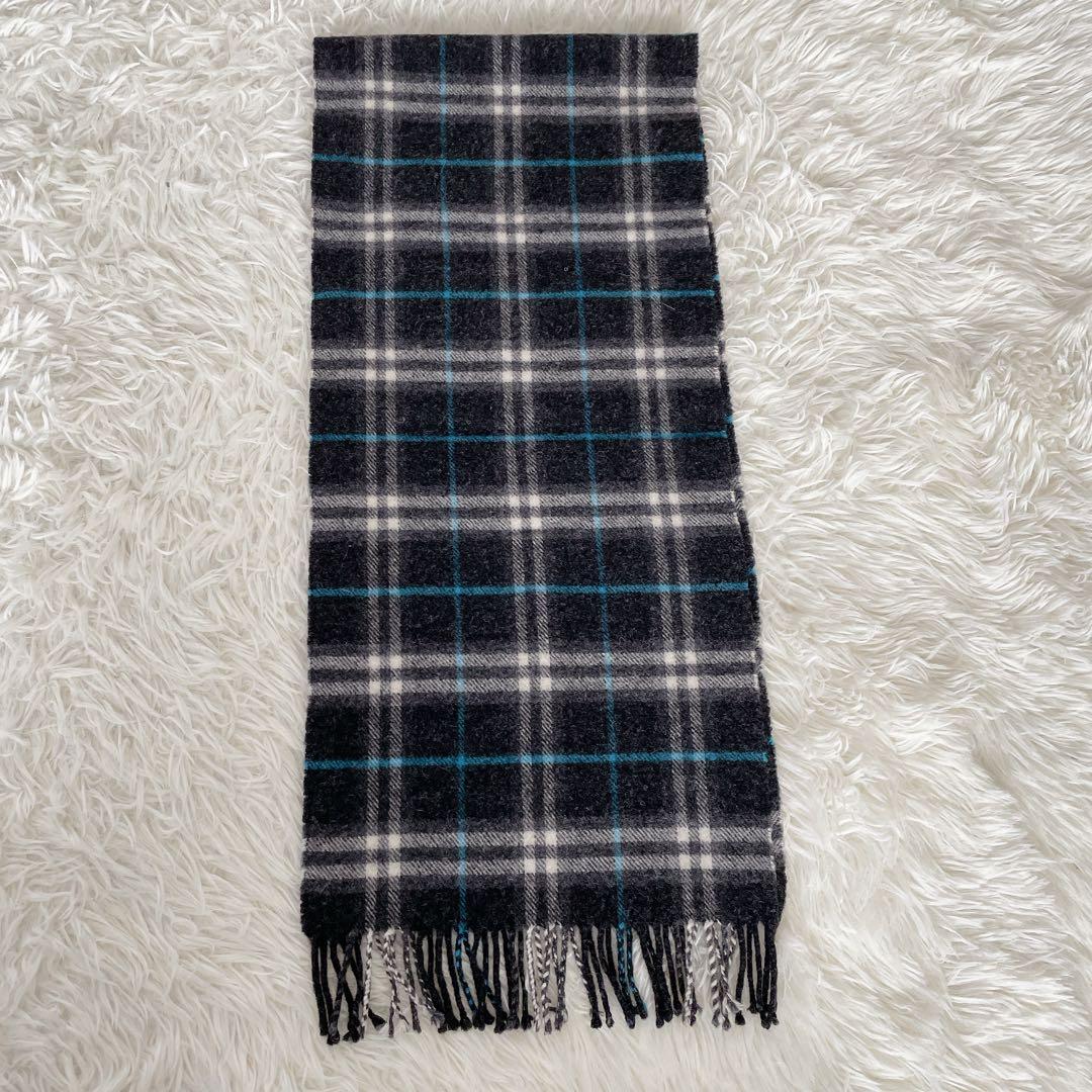 希少カラー✨【バーバリー】ウール100% マフラー チェック スコットランド製