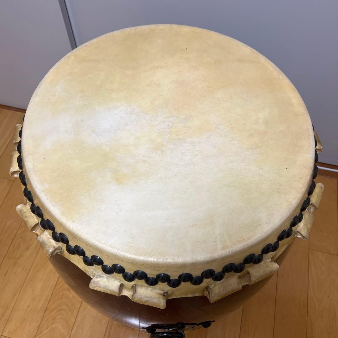 和太鼓　長胴太鼓　耳付　1尺6寸 花梨くりぬき　諏訪工芸